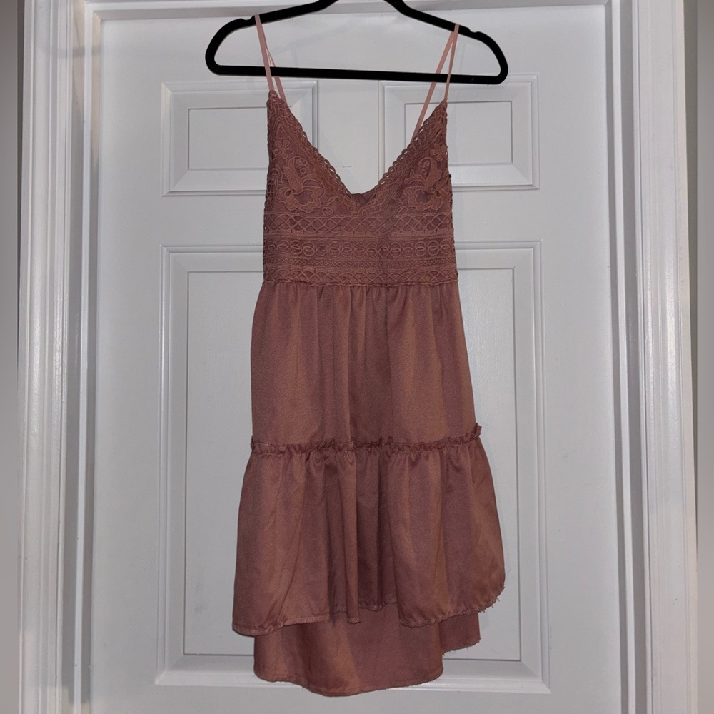 Dusty Pink Backless Sun Dress